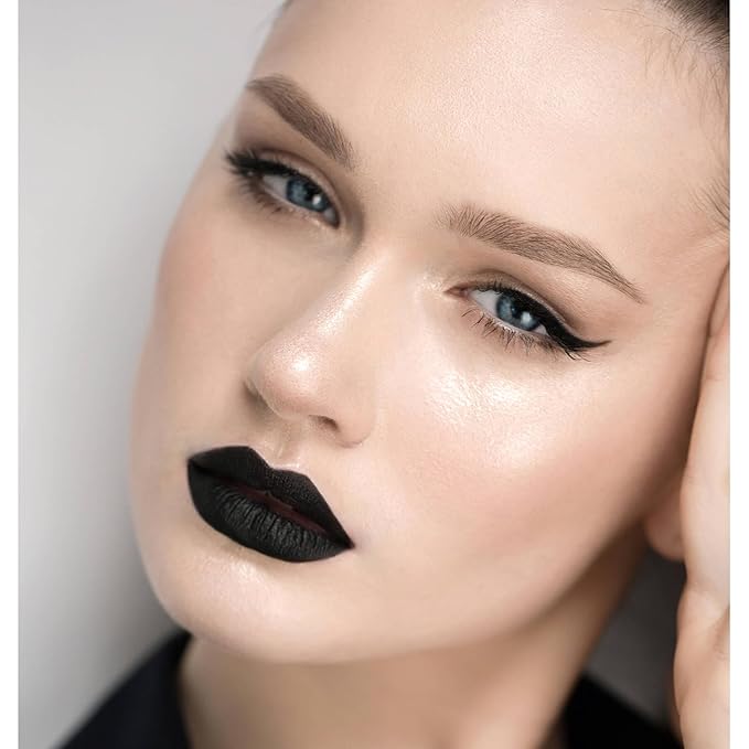 Black Matte Liquid Lipstick - Long Lasting, Smudge Proof, Transfer Resistant Lip Color, Waterproof, Non-Transfer Formula (Mystical Moment)