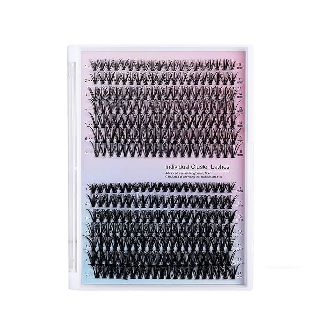 lash clusters Natural Lash Clusters Wispy Cluster Eyelash Extensions C-Curly Individual Lashes Natural Look DIY Lash Extension Wispy Eyelash Clusters Wide-Span Band 9-16MM (DD16-MIX01(30P+40P))