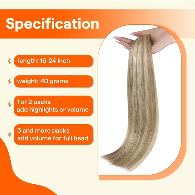 Full Shine Itip Human Hair Extensions 18 Inch Fusion Hair Extensions Blonde Highlight Natural Human Hair 40 Grams Pre Bonded Extensions Human Hair add Length