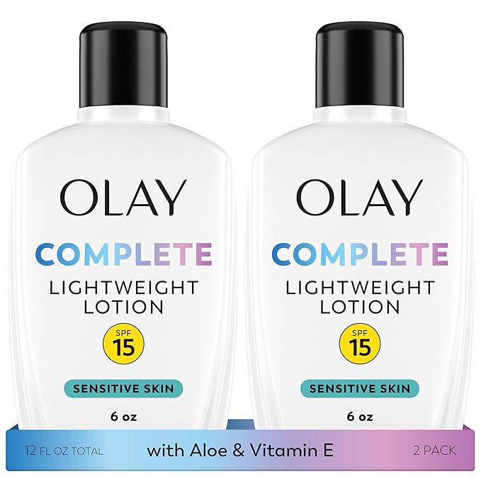 Olay Complete Lotion Moisturizer with SPF 15 Sensitive, 6.0 oz each, 2-pack