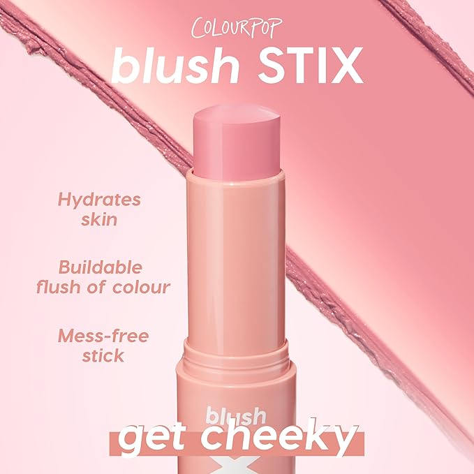 ColourPop Blush Stix - Cream Blush Stick with a Blendable, Hydrating Formula and Natural, Skin-Like Finish - Glowy Summer Makeup for Cheeks, Eyes & Lips - Cottage Life (0.28 oz)