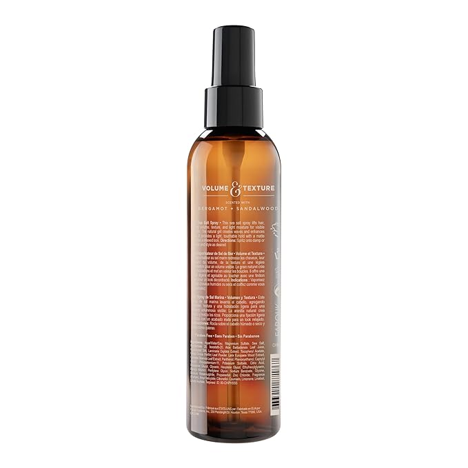 CHI Pour Homme Sea Salt Spray for Men, Hairspray For Texture & Volume, Creates A Natural Look, Made With Aloe Vera & Nettle, Fresh, Woody Scent, 6 oz