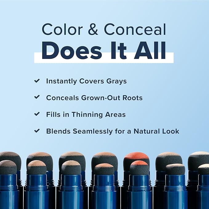 TRUHAIR Color & Conceal Waterproof Root Touch Up Hair Color Concealer - Hair Cover up for Gray Coverage and Hairline Filling - 11 Hair Colors Available (Red)