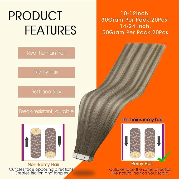 Full Shine Tape ins Human Hair Extensions Color 7 Brown Fading to 1000 Blonde And 7 Tape in Hair Extensions Human Hair 12Inch Short Tape Hair Extension Real Human Hair 30G Seamless Extensions 20Pcs
