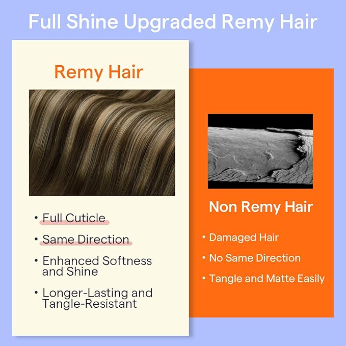 Full Shine Clip in Hair Extensions Remy Human Hair Balayage Medium Brown to Hoeny Blonde Real Hair Clip in Extensions for Wedding 7 Pcs 20 Inch 120 G