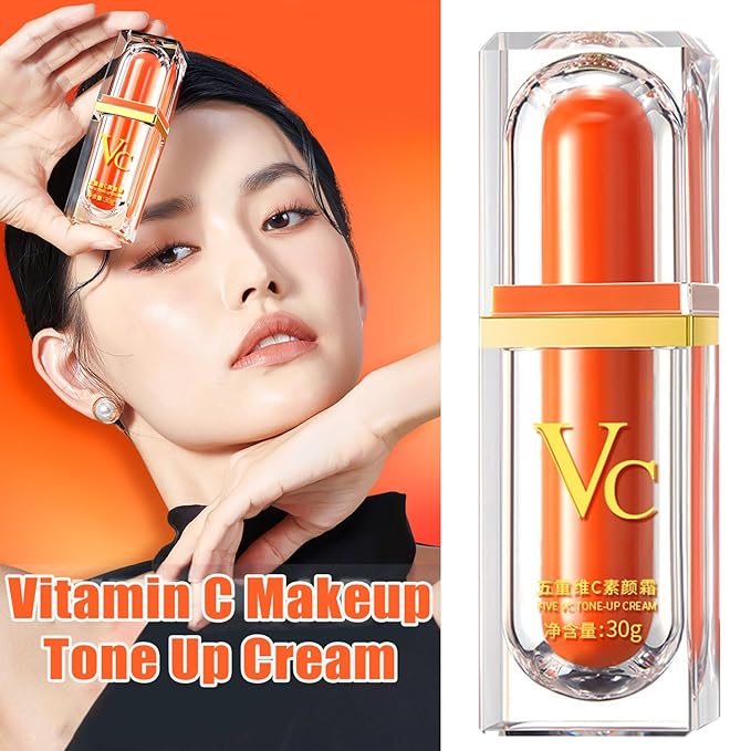 Swarous Vitamin C Makeup Tone Up Cream, Five Vitamin C Tone-Up Cream, Multi 4-In-1 Face, Concealer, Face Primer and Makeup (1)