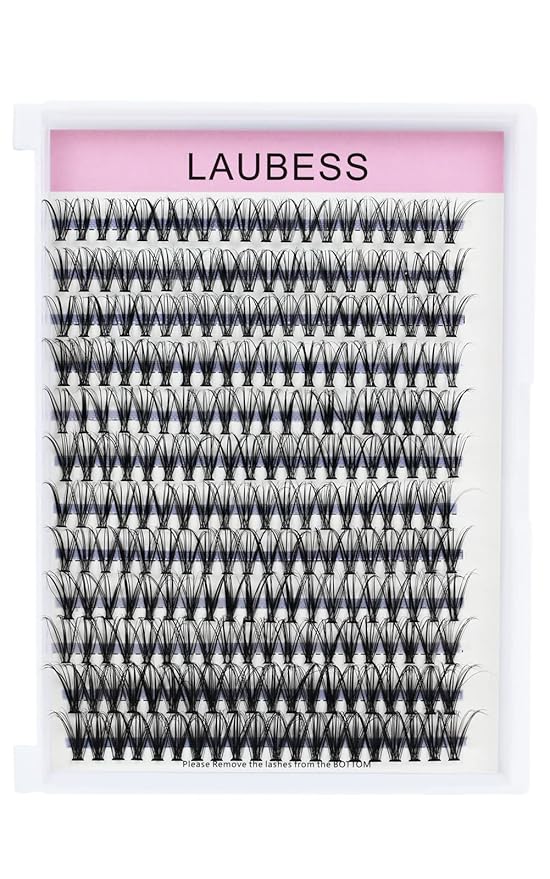 Lash Clusters LAUBESS Individual Lashes Waterproof Eyelash Clusters Mixed Tray Cluster Eyelash Extensions Soft Cluster Lashes for Beginners(20D-0.07D-14)