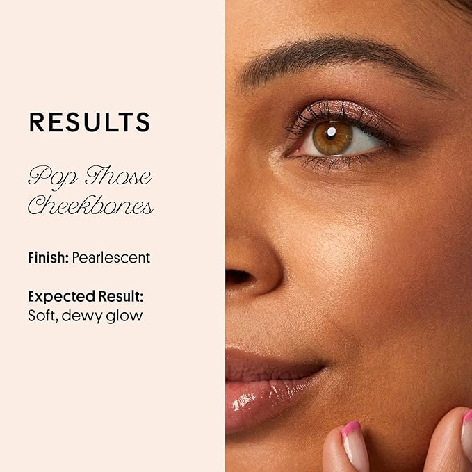 Winky Lux Cheeky Rose Cream Highlighter - Weightless Cream Makeup for Cheeks, Effortlessly Blendable, Skincare-Infused with Vitamin E, Light Gold, Brilliant