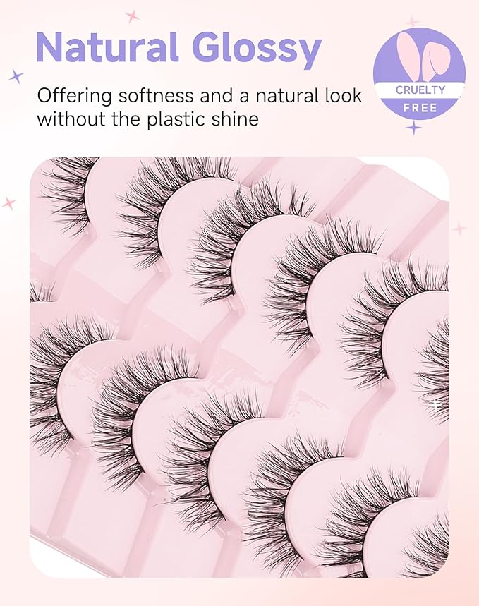 Natural Lashes Natural Eyelashes Natural Look Wispy Lashes Mink Lashes False Eyelashes Fake Eyelashes C Curl Lashes Strip Lashes Pure-07