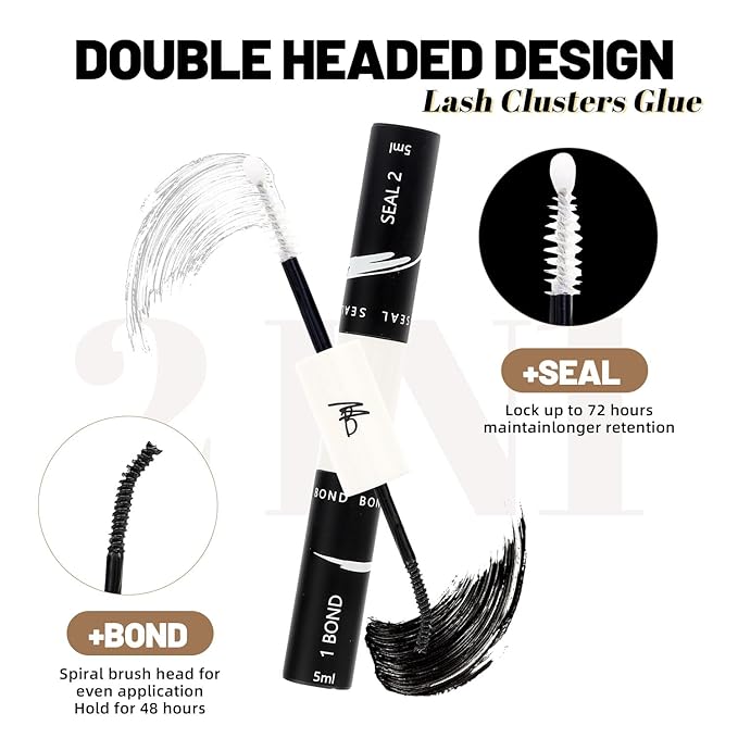 Bodermincer 120 Clusters 10mm+12mm/12mm+14mm/14mm+16mm Mixed Wide Cluster False Eyelash Individual Cluster EyeLashes Grafting Fake False Eyelashes Eyelash Extension (KIT M01 Black 14mm+16mm Mixed)