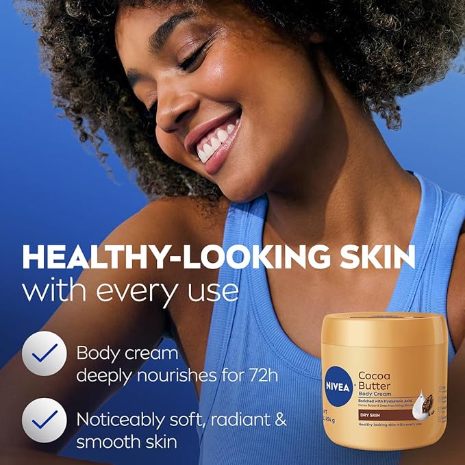 NIVEA Cocoa Butter Body Cream with Deep Nourishing Serum, Holiday Gifts for Women, 16 Oz