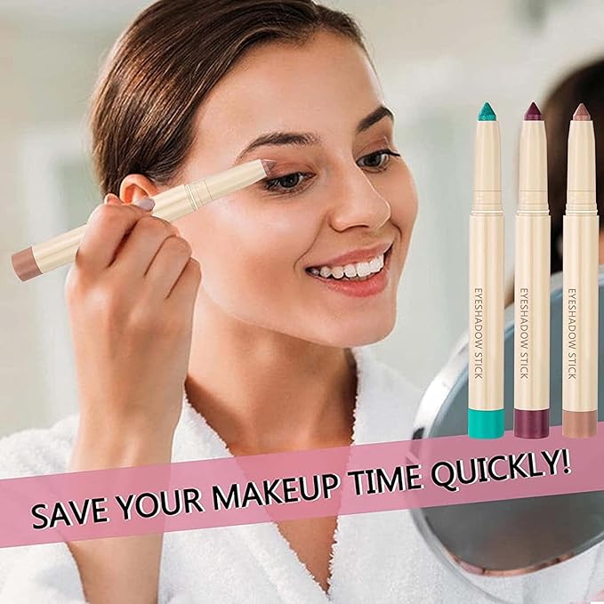 Brown Matte Eyeshadow Pencil, Waterproof Long Lasting Eye Shadow, High Pigment Hypoallergenic Highlighter Stick - Create Multi-Dimensional Eyes Look (17# Cocoa Matte)