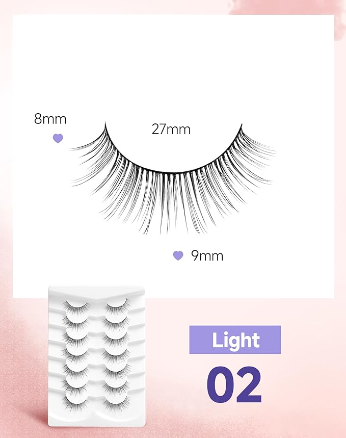 Natural Eyelashes Natural False Lashes Natural Lashes Fake Eyelashes False Eyelashes Strip Lashes Wispy Eyelashes Natural Look Light-02