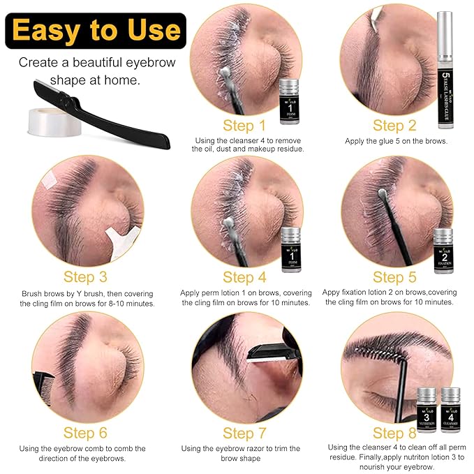 Lookmee Eyebrow Lamination Kits, Professional Instant Eyebrow Lift Kit, At Home DIY Long Lasting Eyebrow Perming Kit for Fuller and Messy Eyebrows