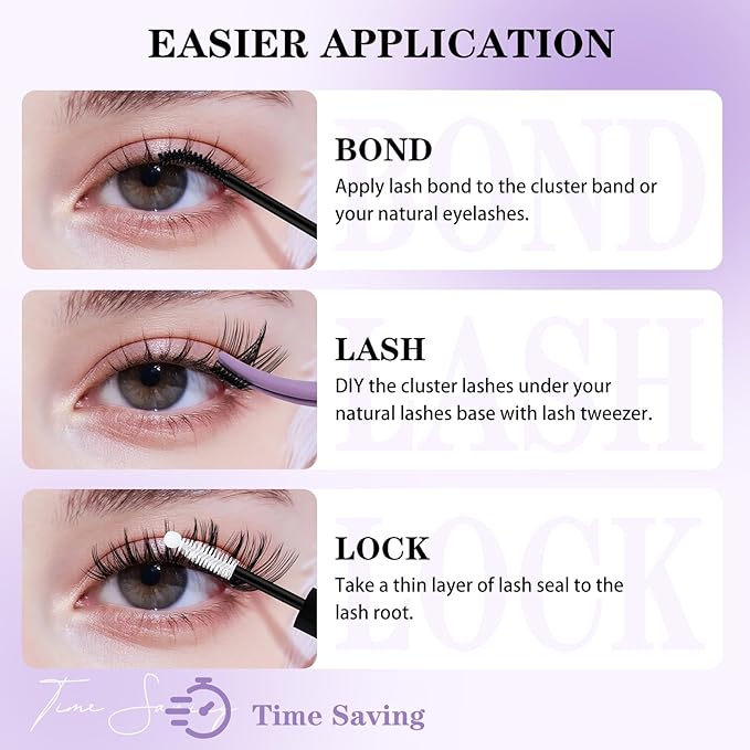 B&Q Wispy Lash Clusters Full B31,Eyelash Clusters 156PCS Comfortable band Cluster Eyelash Extensions,8-18mm Volume Individual Lashes Lightweight D Curl Lash Clusters Soft Eyelashes Natural Look(B31)