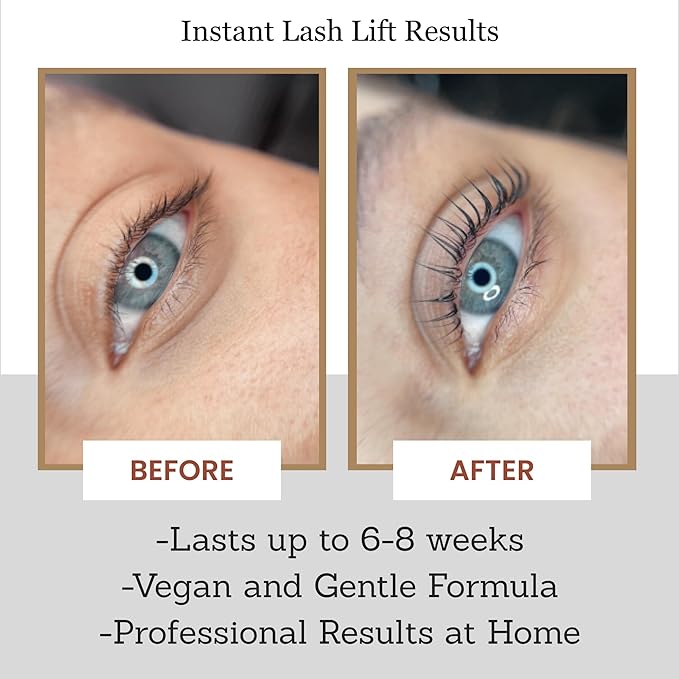 Elite Beauty Lash Lift & Brow Lamination Kit – Professional 4-Step Formula with Tools – Long-Lasting Lash Curl Up to 6–8 Weeks – Vegan, Sensitive, Home & Salon Use