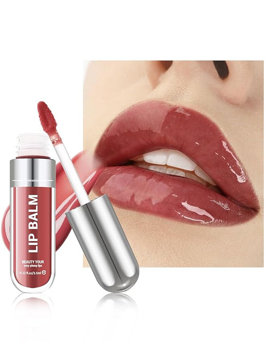 Tinted Lip Gloss Oil, Rosewood Hydrating Lip Tint Stain, Sheer Lip Treatment Moisturizer, Moisturizing Lip Tint Balm Lipstick Lipgloss, Glow Reviver Lips Care Oil, Christmas Makeup Gift for Women-04