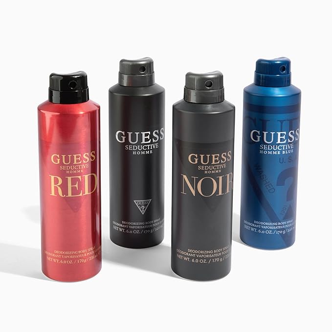 Guess Men Body Spray, 6 Ounce | Seductive Homme Blue | Pack of 2