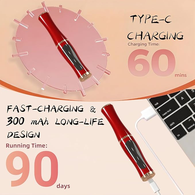 Heated Eyelash Curler – Fast 5s Heat-Up, USB Rechargeable Electric Eyelash Curler, LED Display, Anti-Burn, 24H Long-Lasting Curl, Perfect Gift for Women (Red)