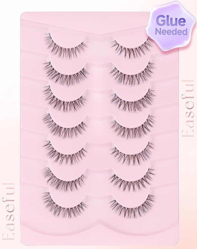 Wispy Eyelashes Natural Lashes Natural Eyelashes Fake Eyelashes False Eyelashes Strip Lashes Wispy Lashes Clear Band Lashes Light-08