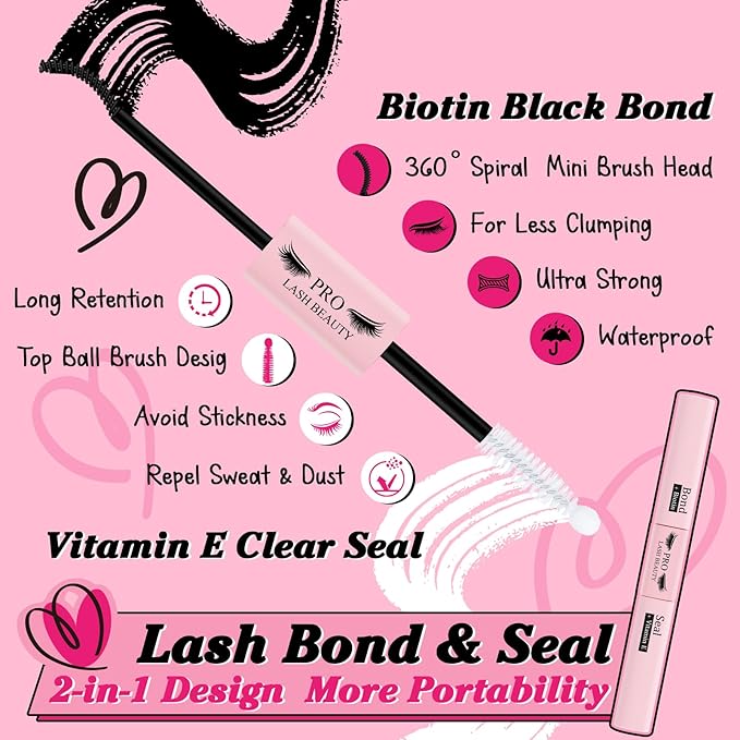 Lash Clusters Kit 280Pcs Lash Clusters Eyelash Extension Kit with Lash Bond and Seal Lash Remover Lash Applicator Individual Lashes Kit Eyelash Brush Easy to Apply at Home(30D+40D-9-16mix Kit)