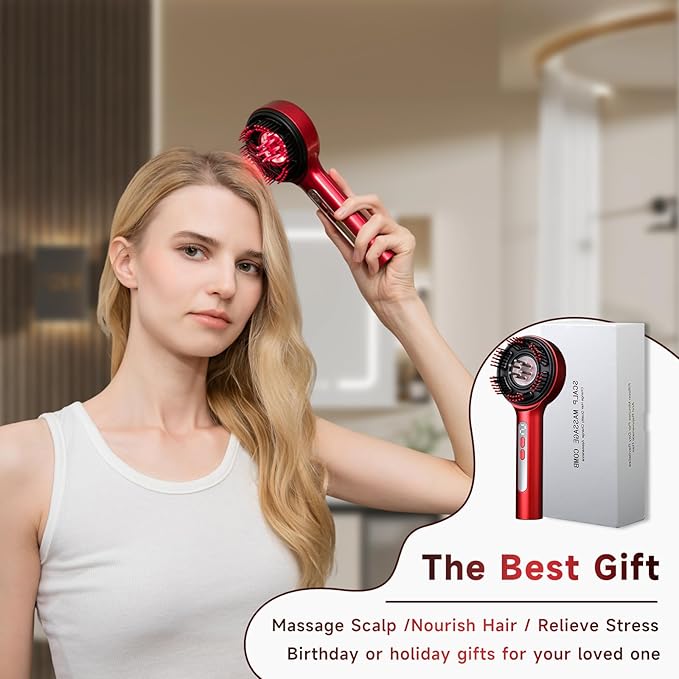 3-in-1 Electric Scalp Massage Comb, Hair Oil Applicator, Five-Level Head Scratching, Soothing and Relaxing to Prevent Hair Loss, Portable Home Massage Comb for Men and Women, Ipx7 Waterproof