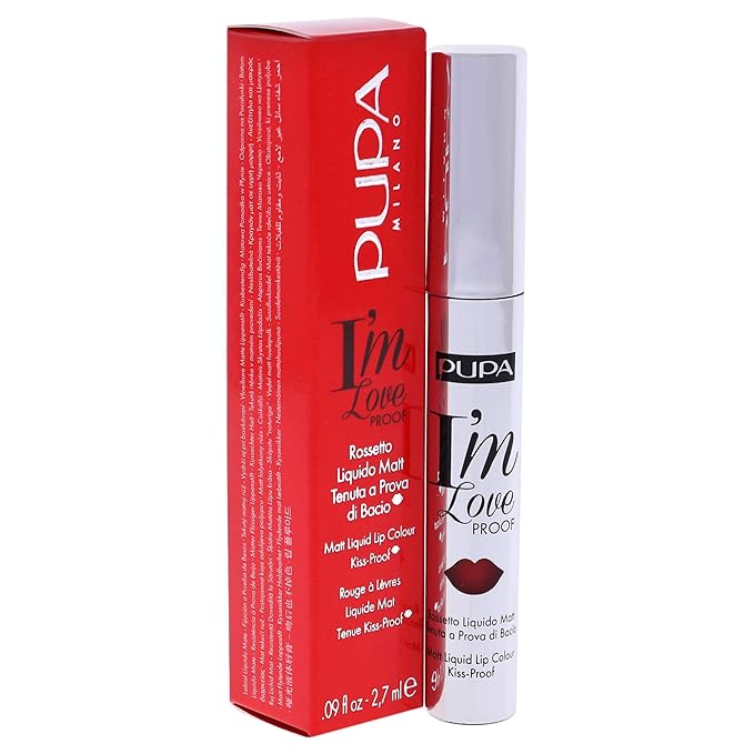 Pupa Milano I Am Love Proof Matt Liquid Lip Color - 010 Fire Red for Women - 0.09 oz Lipstick