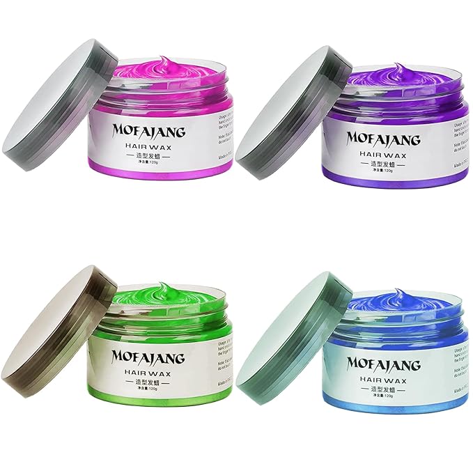 Temporary Hair Color Chalk For Kids, Hair Wax Color For 4 5 6 7 8 9 Year Old Girl Gifts, Birthday,Party, Cosplay DIY, Children's Day, Halloween, Christmas (4, Pink Purple Blue Green)