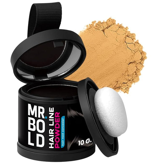 Mr Bold Hairline Powder, Instantly Conceals Hair Loss, Hair Root Dye, Bald Spot Concealing Hair Powder for Women and Men, DARK BLONDE Root Touch Up for Thinning Gray Hair, Windproof & Sweatproof (10g)