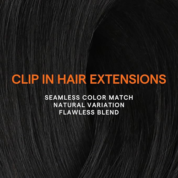 Full Shine Black Human Hair Clip in Extensions Triple Weft Remy Hair Extensions Clip ins Black Hair Extensions Real Human Hair for Women 12 Inch 7 Pcs 95 G