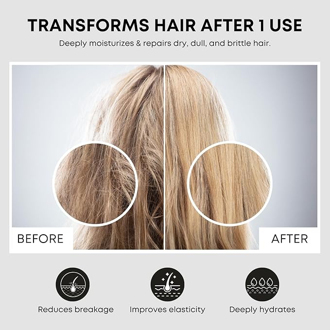 Marc Weiss NH23 IQ Care Rapid Hair Repair Treatment (6.8 fl oz) | Restores Shine, Strength & Smoothness | Results in Just 23 Seconds | Lightweight, Color-Safe Deep Repair for All Hair Types