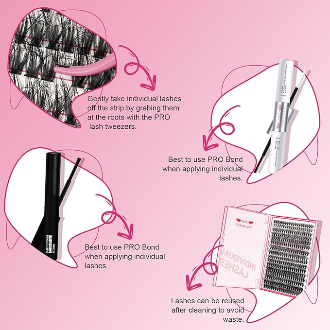 Lash CIusters 320Pcs Individual Lashes 3D Wispy Cluster Lashes Natural Look Eyelash Clusters Faux Mink Wispy Lashes 30D+40D-D Mixed DIY Lash Extension (3D Wispy-30D+40D-D,8-16mix)