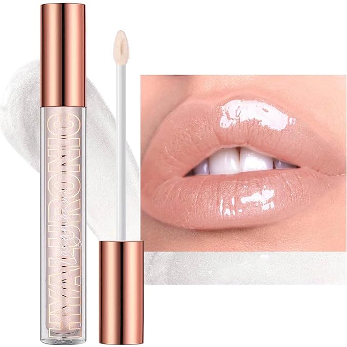 Clear Lip Gloss Lip Plumper Gloss Tinted Glitter Lipgloss Lip Oil Teens Moisturizing High Shine And Vegan Plumping Lip Gloss For Women Girls Long-Lasting Dry Lip Care (01)