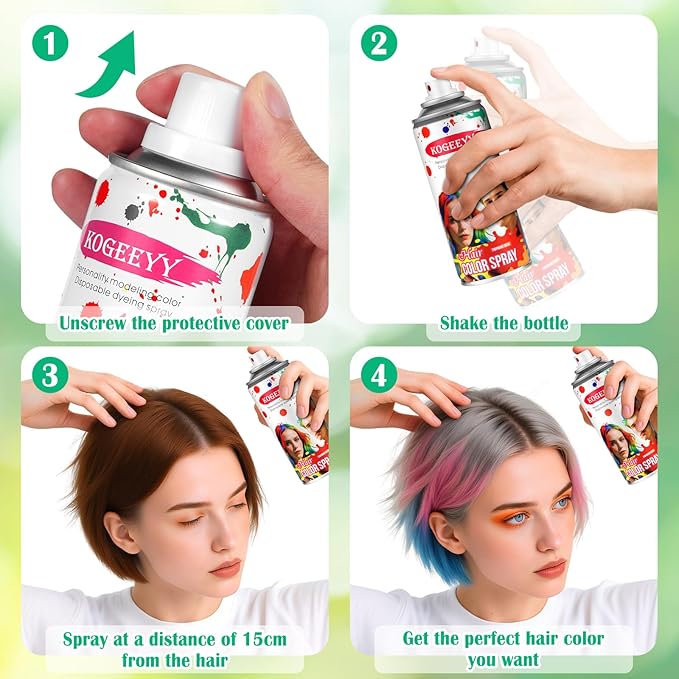 Temporary Hair Color Spray for Kids Women,One-Time Use Purple Hair Spray, Washable Temporary Hair Dye, Natural Hair Color Wax,Non-sticky Hair Spray for Cosplay,Party,Christmas,Halloween(Purple,4.06Oz)