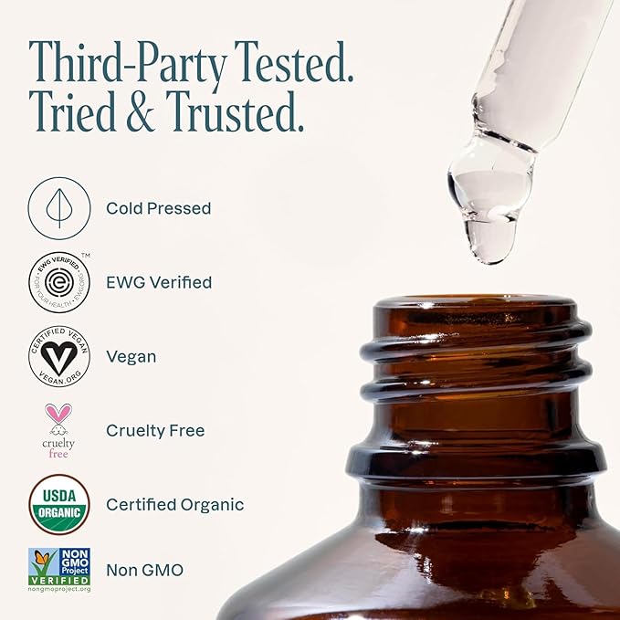 Cliganic Organic Castor Oil, 100% Pure (1oz Glass Bottle with Eyelash Kit) - For Eyelashes, Eyebrows, Hair & Skin (Packaging May Vary)
