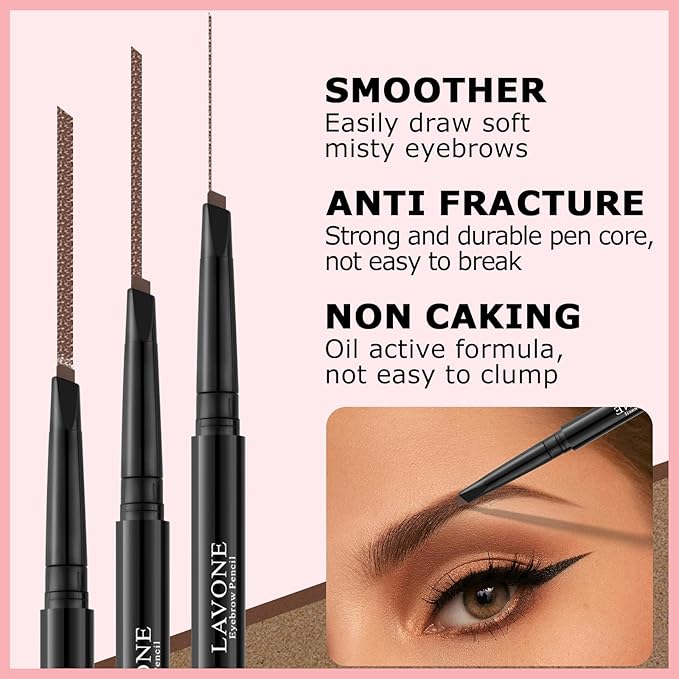 Eyebrow Color Kit with Brow Color & Eyebrow Pencil, 2-in-1 Natural Effects Eyebrow Makeup Set, Easy & Safe to Use 10ml - Black Brown