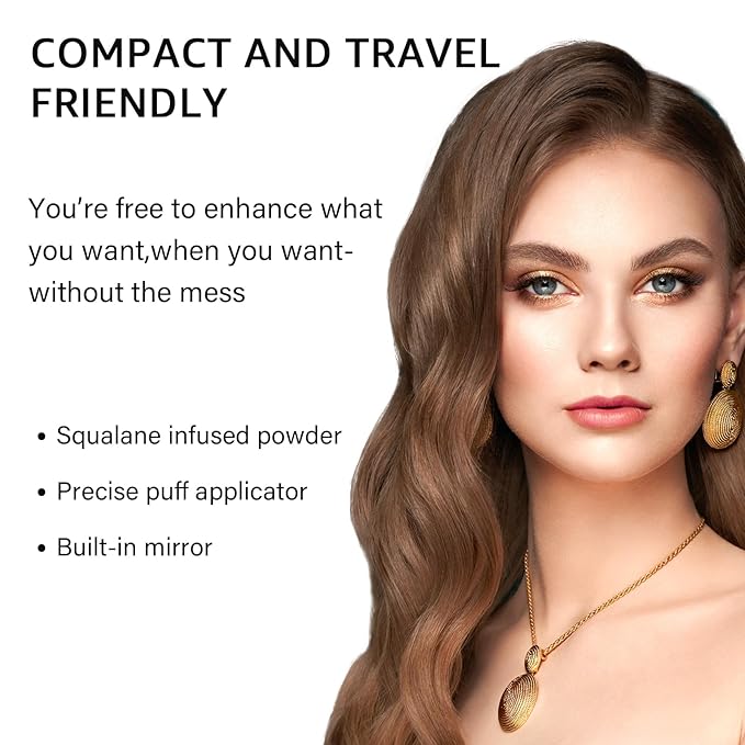 Root Touch Up Gray Shadow Powder for Thinning Hair, Eyebrows, and Beards (Red Brown)