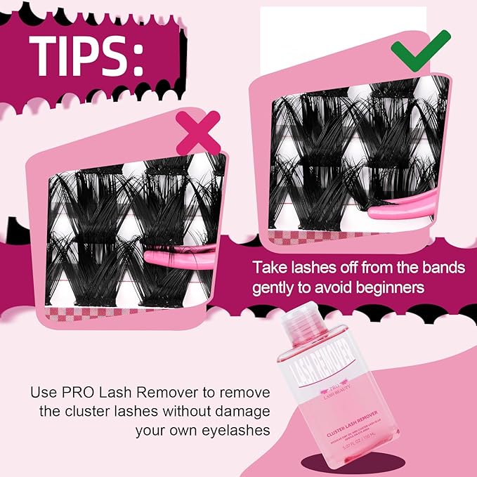 PRO Lash Clusters, 84Pcs Cluster Lashes Rotary Mirror Case Individual Lashes DIY Lash Extension Eyelash Clusters 10-16 Mix Fluffy Wispy Lashes Thin Band Not Fall Apart(Posh, C-10-16mix)