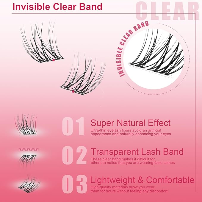 Wispy Lash Clusters 140 Pcs 10-14mm Mix Short Eyelash Clusters C Curl Cluster Eyelash Extensions Natural Wispy Cluster Lashes Reusable Individual Invisible Band Lash clusters (QX-10-14mm)
