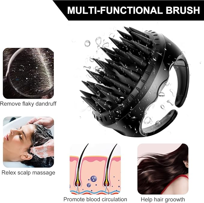 SetSail Hair Scalp Massager Shampoo Brush, Soft Silicone Hair Scalp Scrubber with Ergonomic Handle Dry and Wet Use Hair Scalp Brush for Hair Growth, Dandruff Removal, Blood Circulation for Women Men