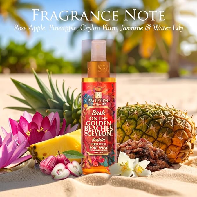 SPA CEYLON Bentota Body Spray for Women | Refreshing Summer Fragrance Spray | Floral & Fruity Scent 200ml