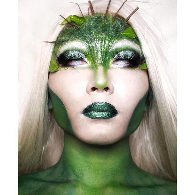 Mysense Green Face Body Hair Paint Stick,Halloween Elphaba Witch Costume Hulk Cosplay Makeup,Water Based Washable Temporary Hair Color,St Patricks Day Makeup Accessories for Adults and Children,0.5oz