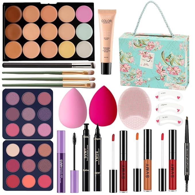 Makeup Kit for Teens, Christmas Makeup Gift Set For Women,Makeup Kits For Teens,Girls Gift, Travel Makeup Set,Eyeshadow Palette Foundation Concealer Lipgloss