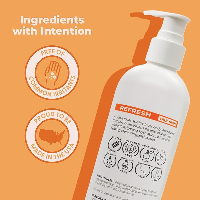Cleure Face and Body Cleanser - Hypoallergenic, Fragrance-Free Body Wash for Sensitive Skin & Eczema - Paraben & Sulfate Free, PH Balanced Body Soap (12 oz, Pack of 1)