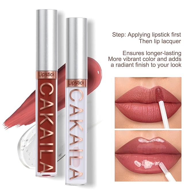 9 Pcs Liquid Lipsticks and Lip Lacquer Set Matte Rich Red Colors Lipstick for Women with Waterproof and Long-Lasting