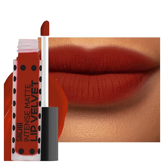 Sacha Cosmetics Intense Matte Lip Velvet Liquid Lipstick, Long-Lasting Velvet Matte Finish, 0.2 fl oz, Life Of D Party