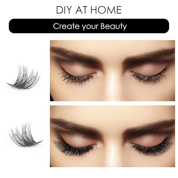 Lash Clusters 144 Pcs Individual Lashes Clusters Eyelash Extensions False Eyelashes DIY Lash Extension Reusable False Eyelashes Natural Look Mix 10-16mm C D-Curl-DM27