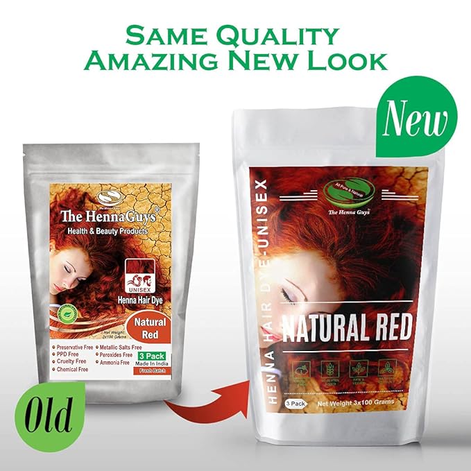 Natural Red Henna Hair Color/Dye 3 Pack - The Henna Guys