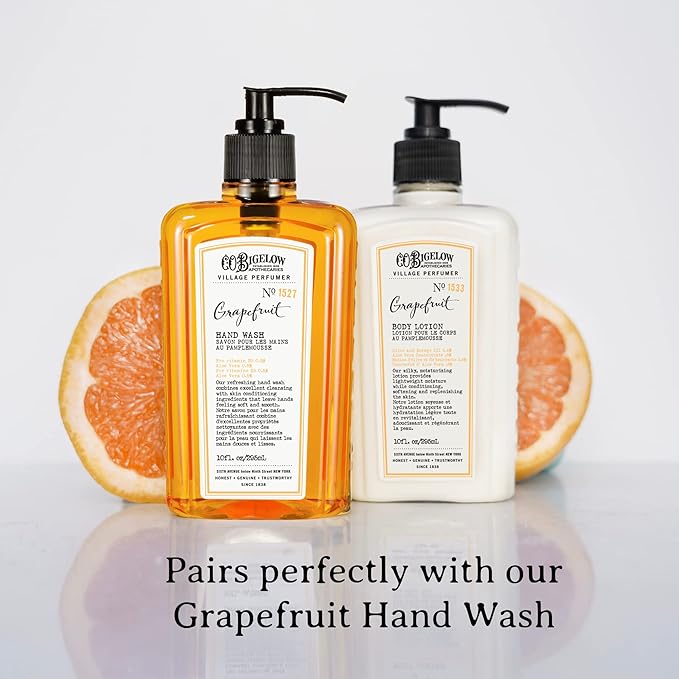 C.O. Bigelow Grapefruit Body Lotion, Village Perfumer Moisturizing Body Lotion with Aloe Vera, Borage Oil & Olive Oil, 10 Fl Oz