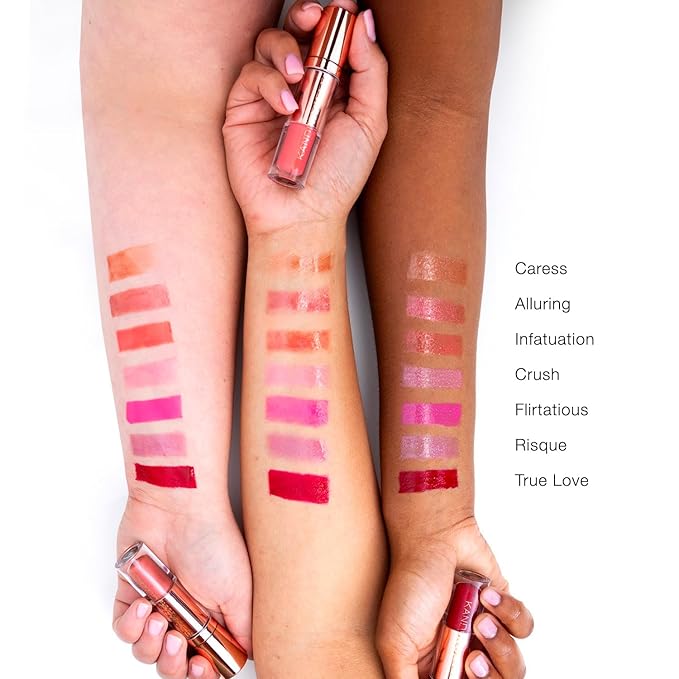Kandi Koated Liquid Satin [Caress] Liquid Lip Color with High-Shine Finish | Rich Colors, Moisturizing Lip Shine, Paraben-Free, Cruelty-Free | Beauty & Makeup